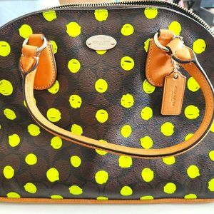 Coach "Cora" Polka Dot Print Satchel